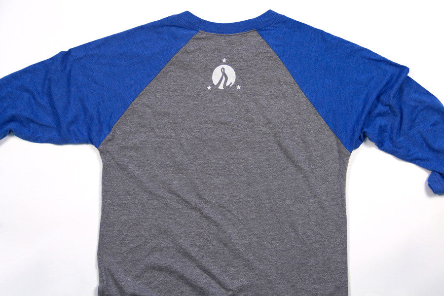 Relaced Sneaker Flag - Royal baseball tee